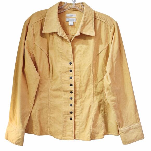 He Left The 99 To Find Me Christian Upcycled Yellow Small Corduroy Blazer Jacket - Picture 2 of 4